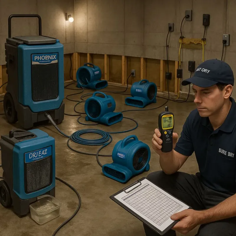 Structural Drying and Dehumidification process in Preston Heights, IL